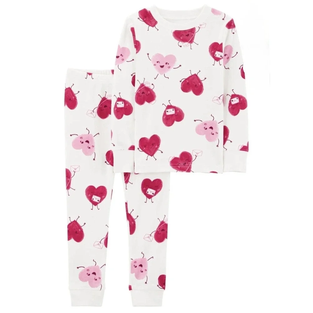 Carter's Child of Mine Baby Size 12 Months Valentine's Pajama 2-Piece Set NWT